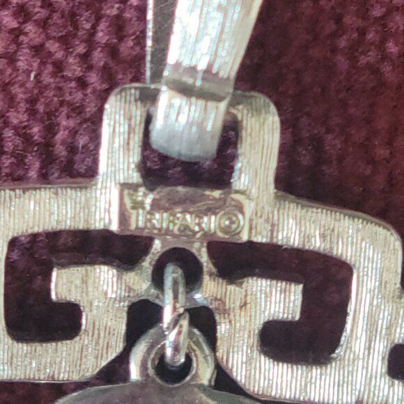 RARE VINTAGE CROWN TRIFARI ASIAN-STYLE WATERFALL NECKLACE WITH TASSLES - Picture 4 of 4